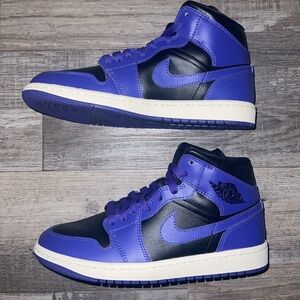 Nike Air Jordan 1 Black and Purple Sneakers
